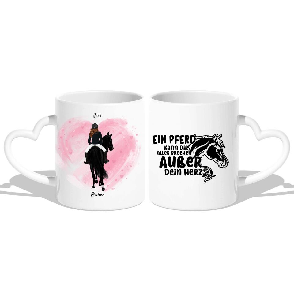 Pferdetasse (bis zu 3 Reiterinnen) - Personalisierte Tasse