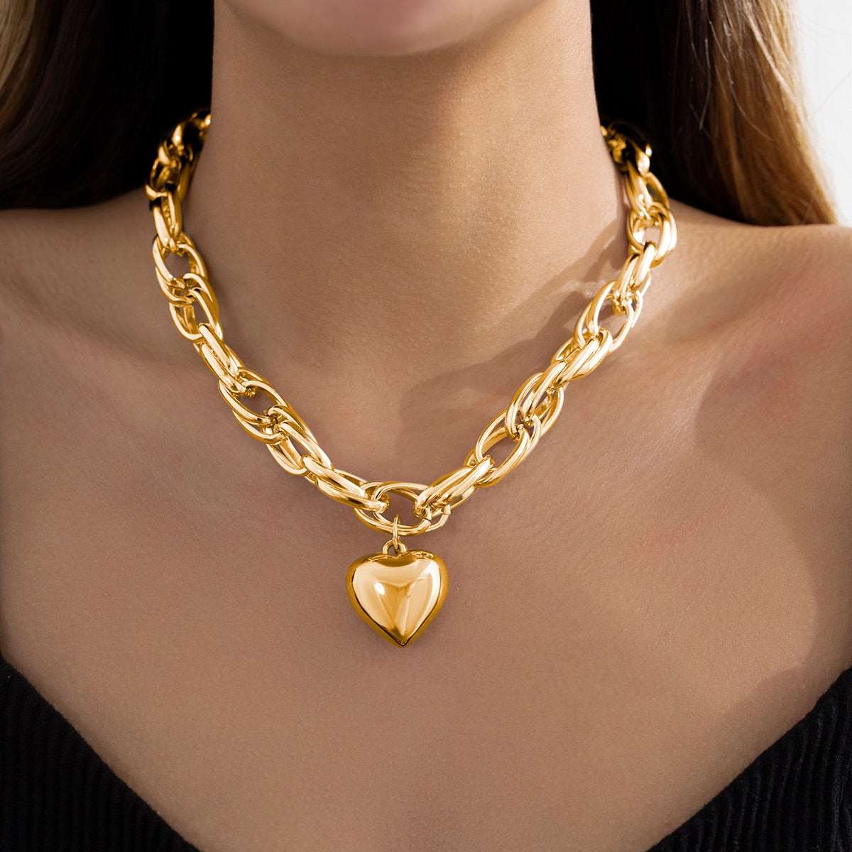 Gold Heart Pendant Necklace - Premium Quality & Stylish Fit