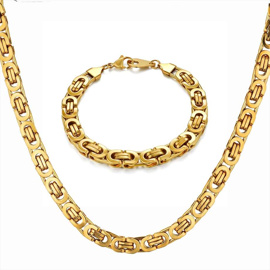 Byzantine Box Chain Jewelry Set - REDLINE