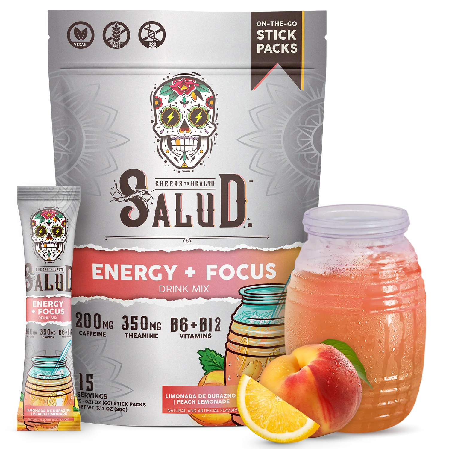 Energy + Focus, Limonada de Durazno | Peach Lemonade