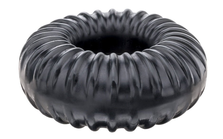 PerfectFit Ribbed Cock Ring, Black, Clear