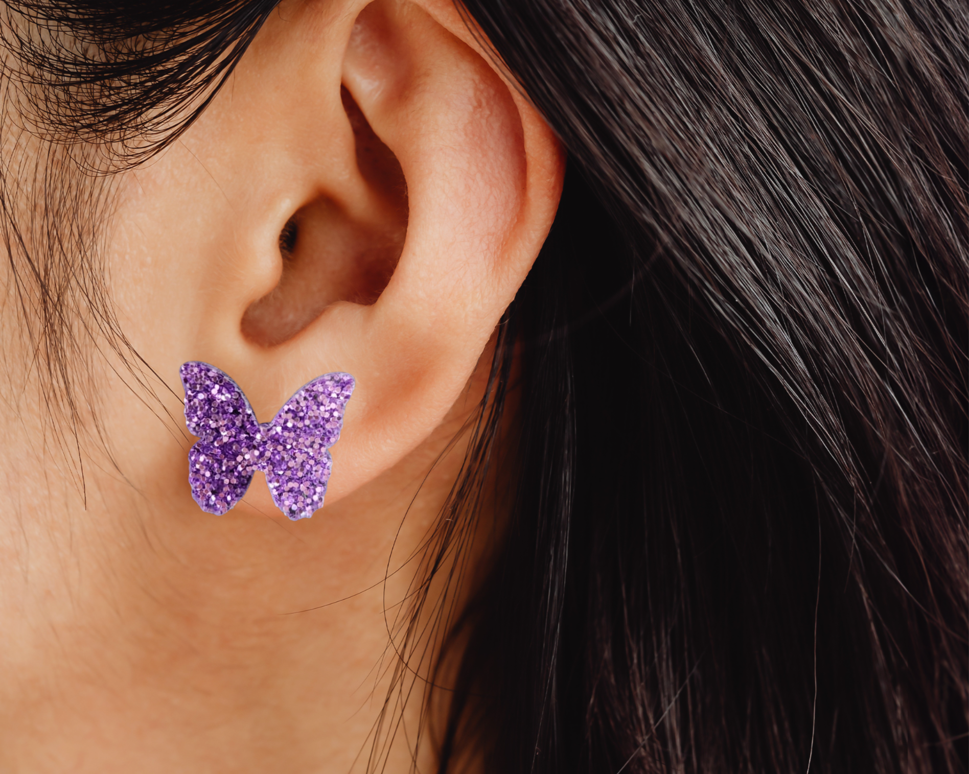 Glitter Butterfly Studs