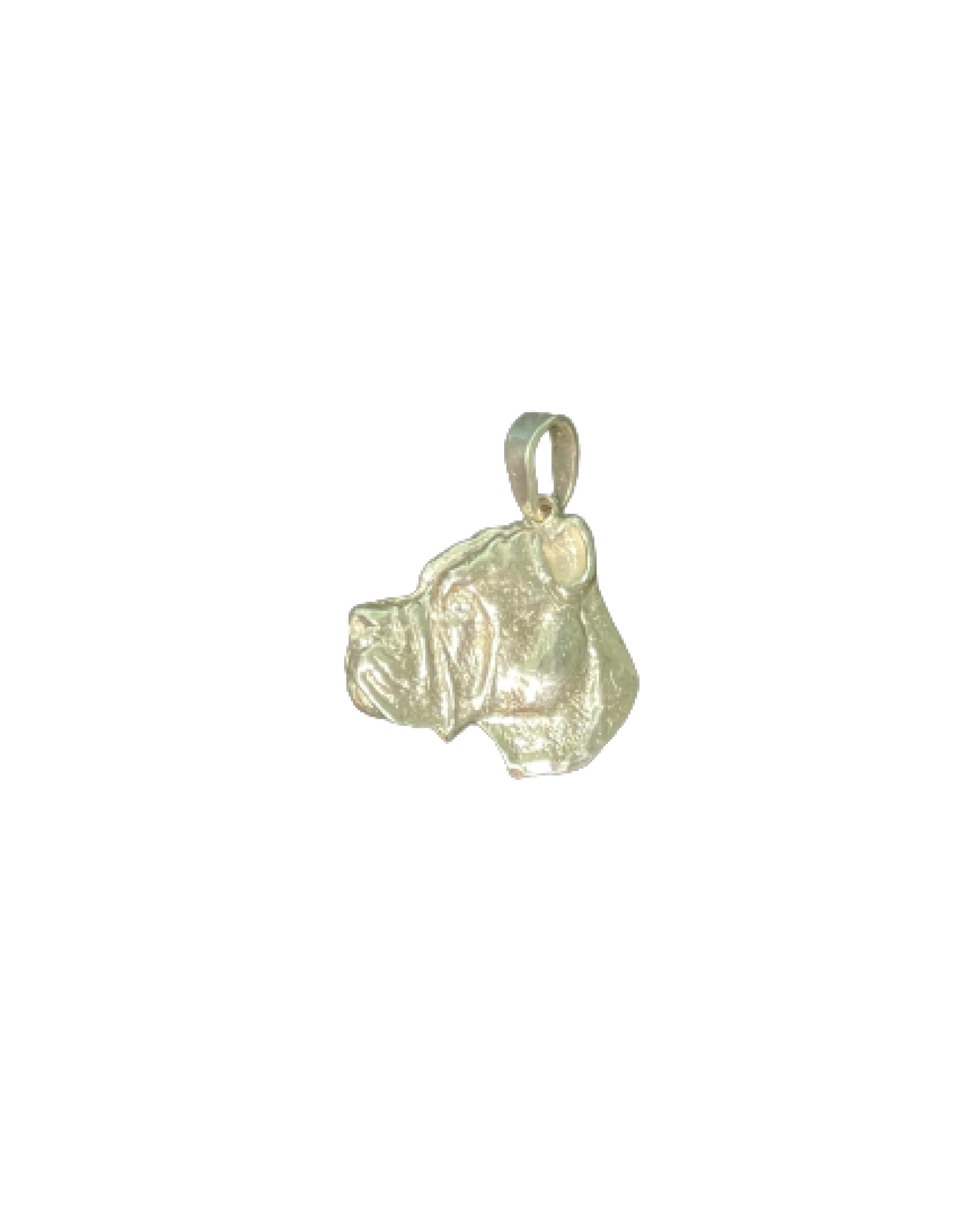 Silver 925 Hand Casted Cane Corso Pendant w/ Diamond Eye