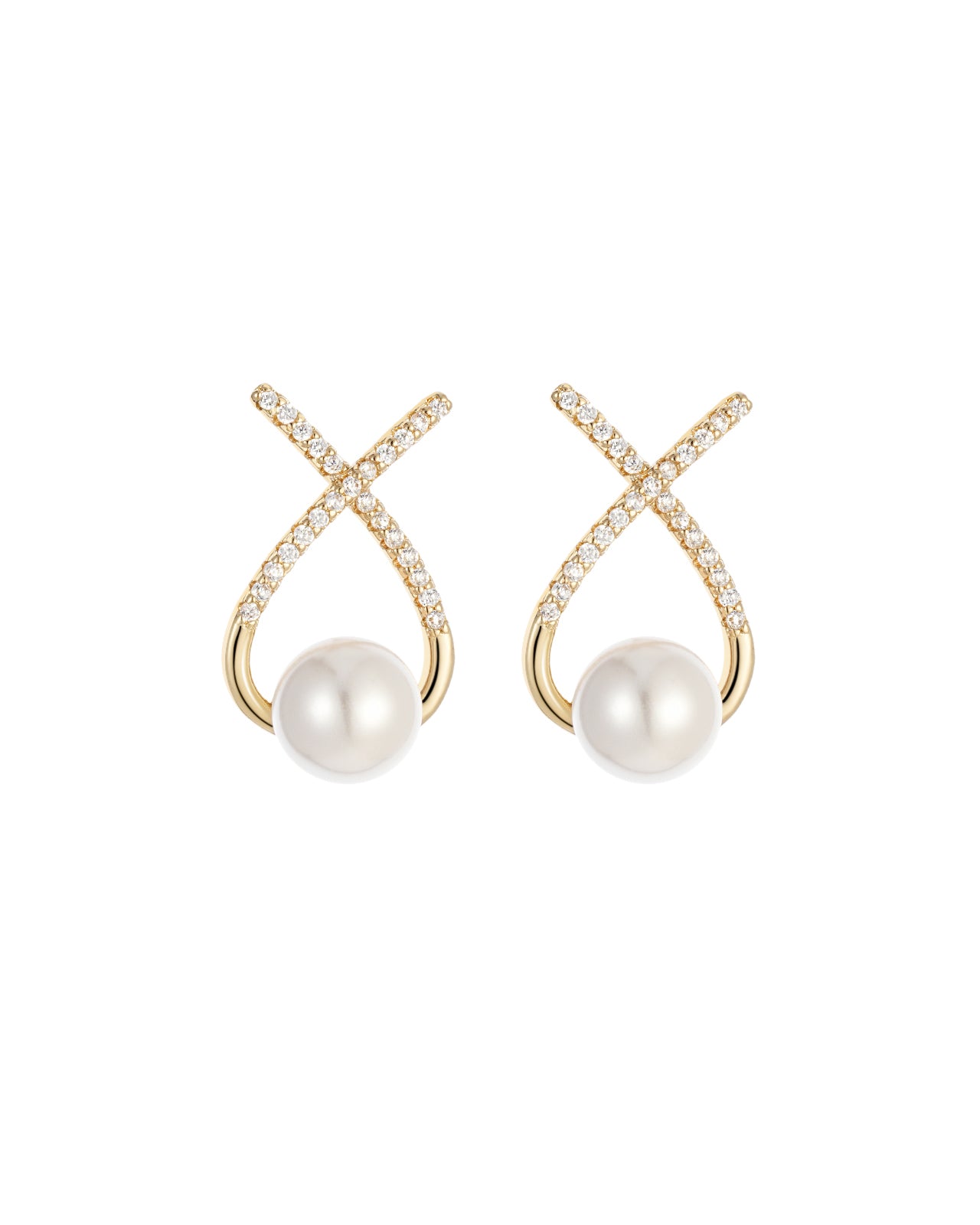 Geometric Pearl Earrings