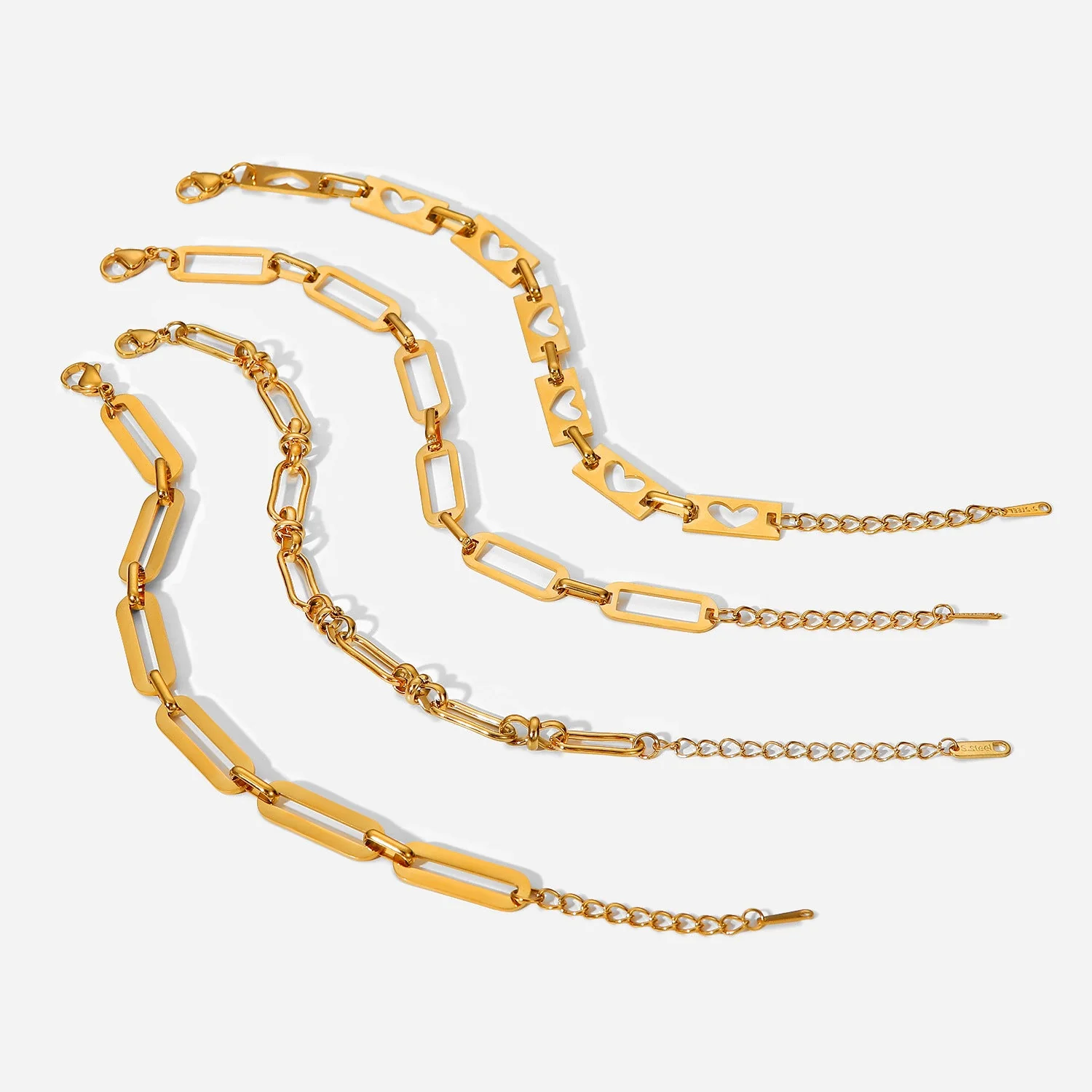 Skeleton Chain Women's Bracelet in 18k Gold Plated: Fashion Statement