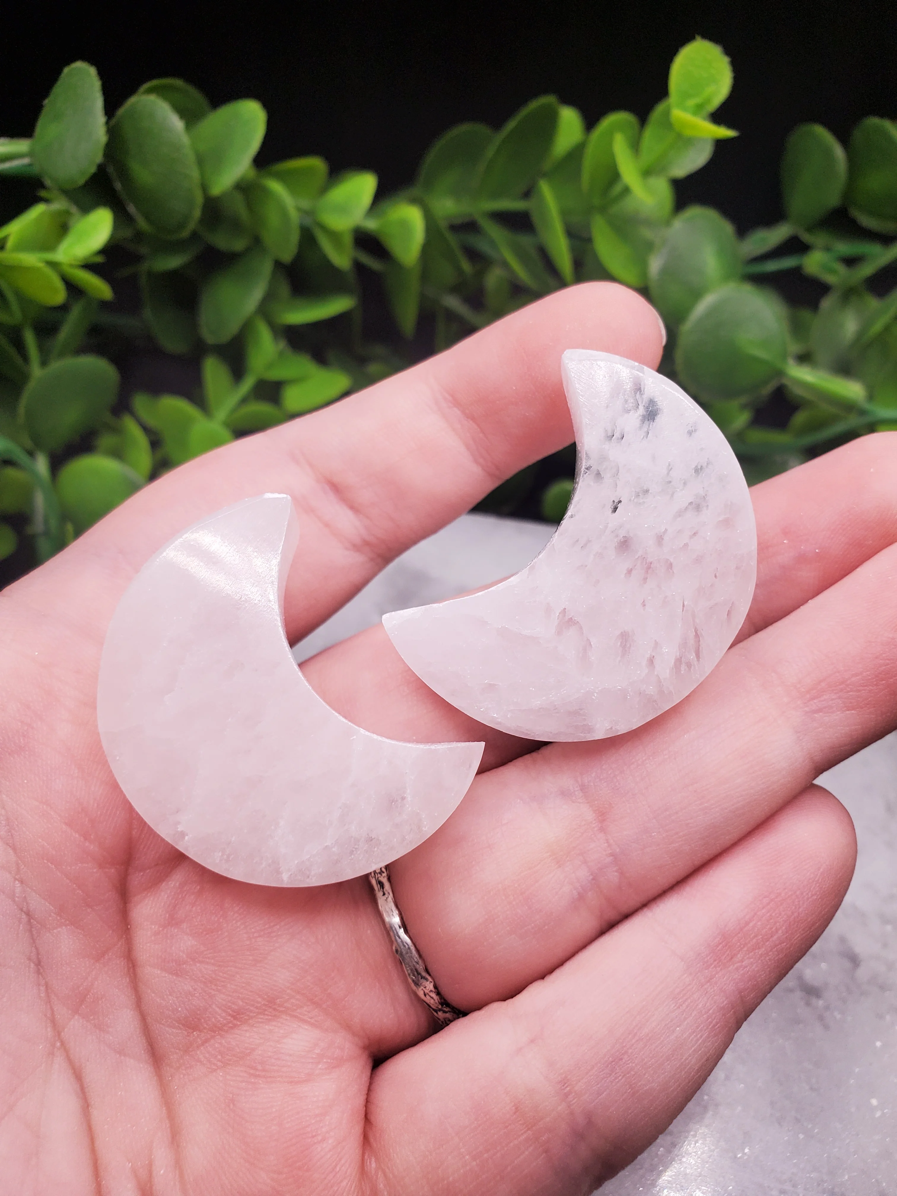 Selenite Crescent Moons