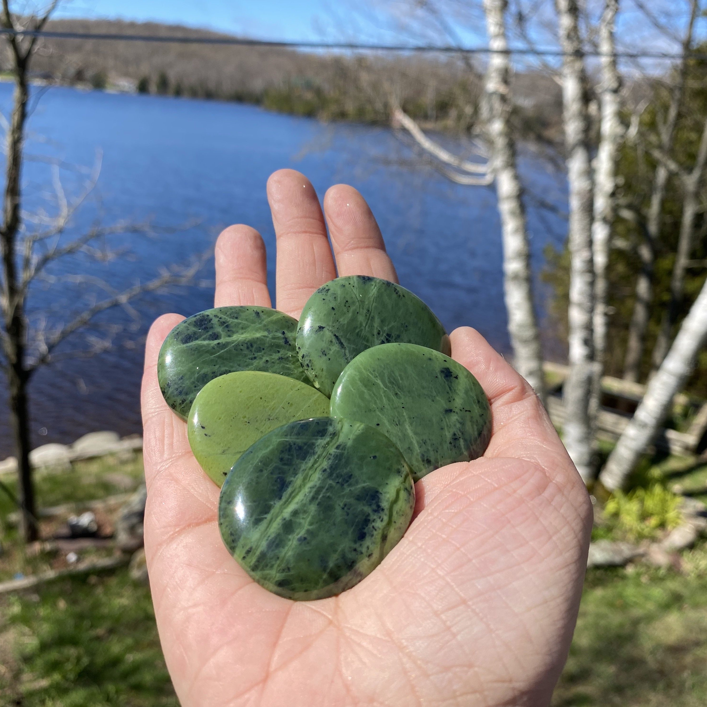 Nephrite Jade Polished Palm Stone