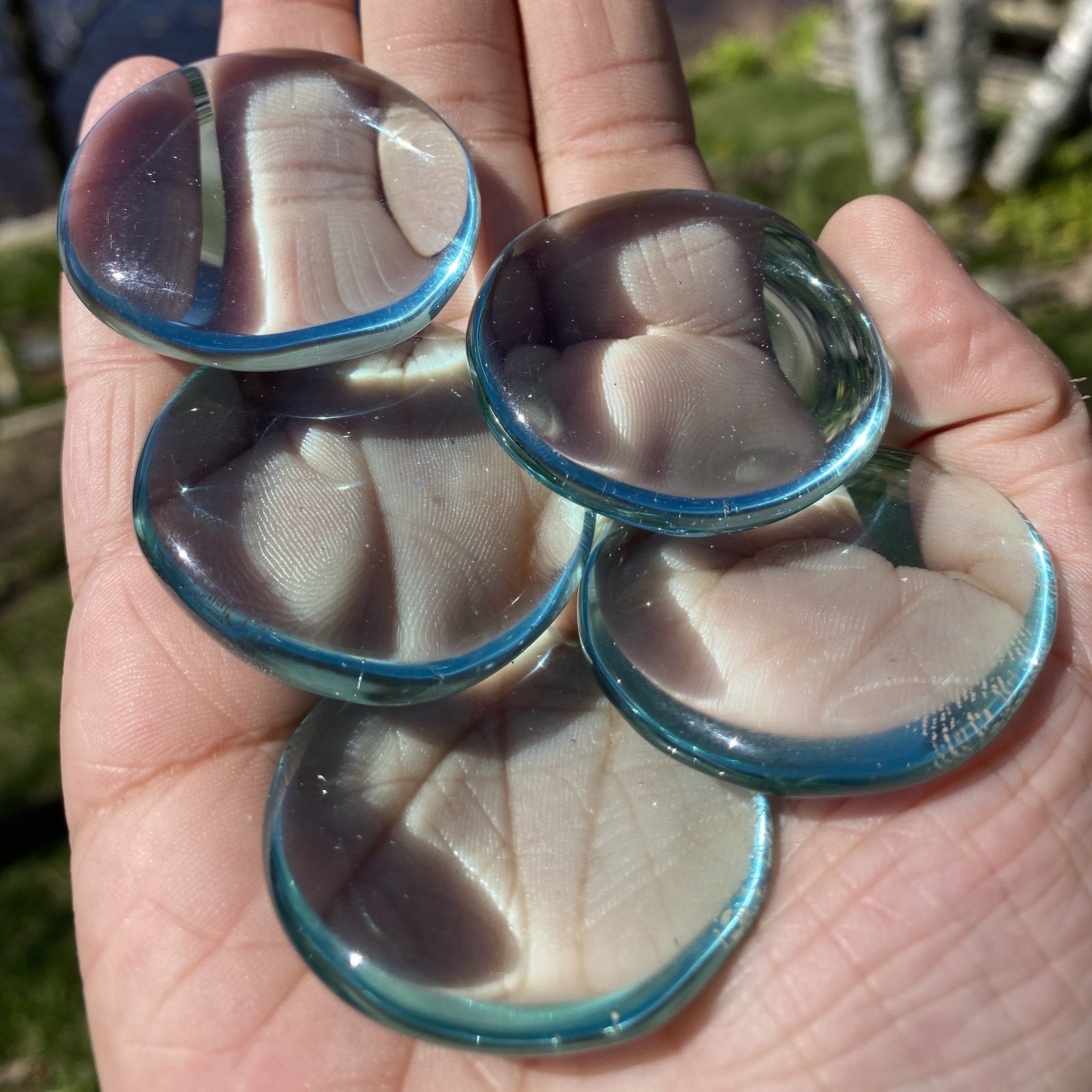 Blue Obsidian Polished Palm Stones