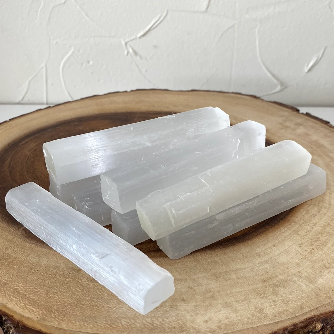 Satin-Spar (Selenite) Premium Quality Cut Sticks 4"