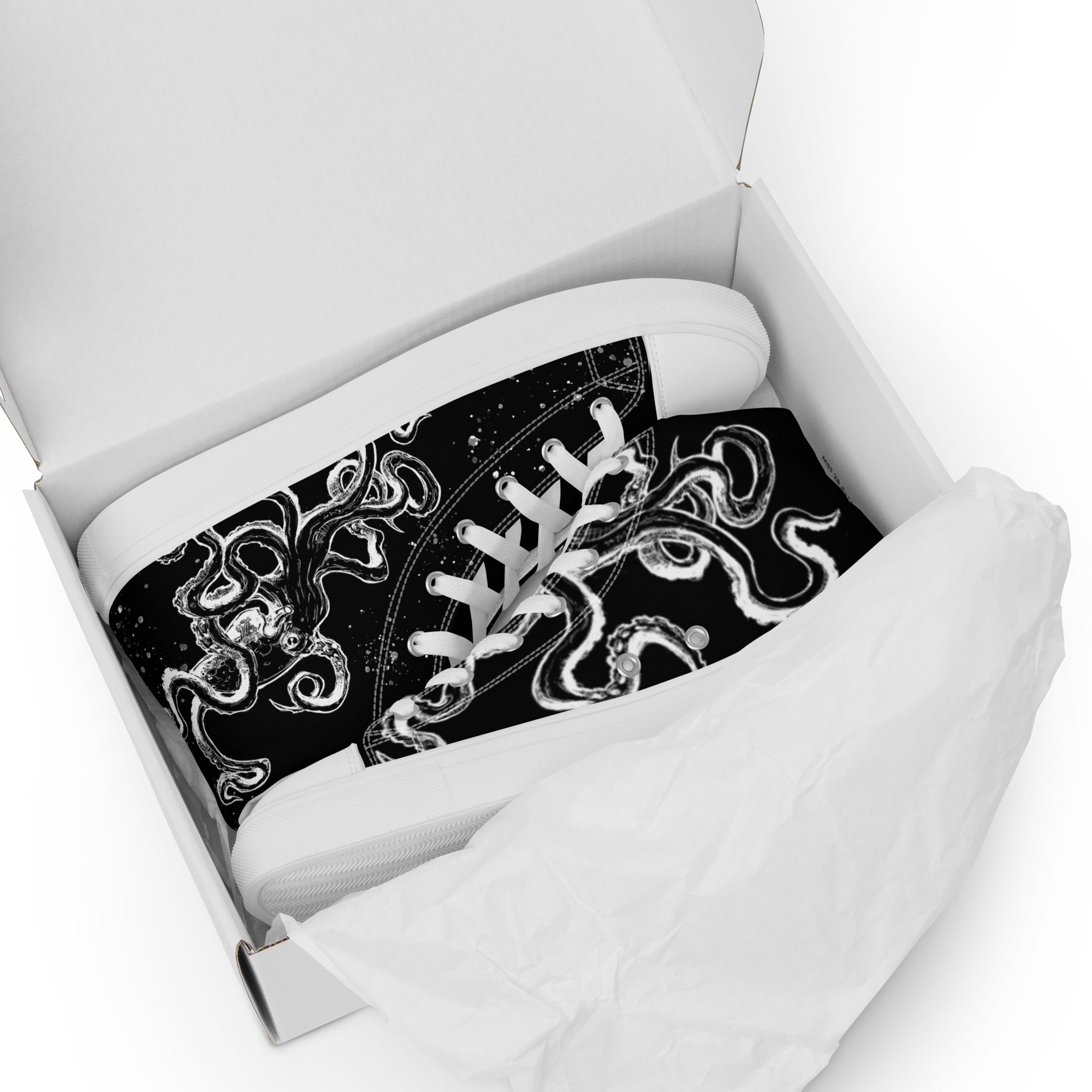 Black Out Edition "The Octopus" Men's High top Canvas Sneakers