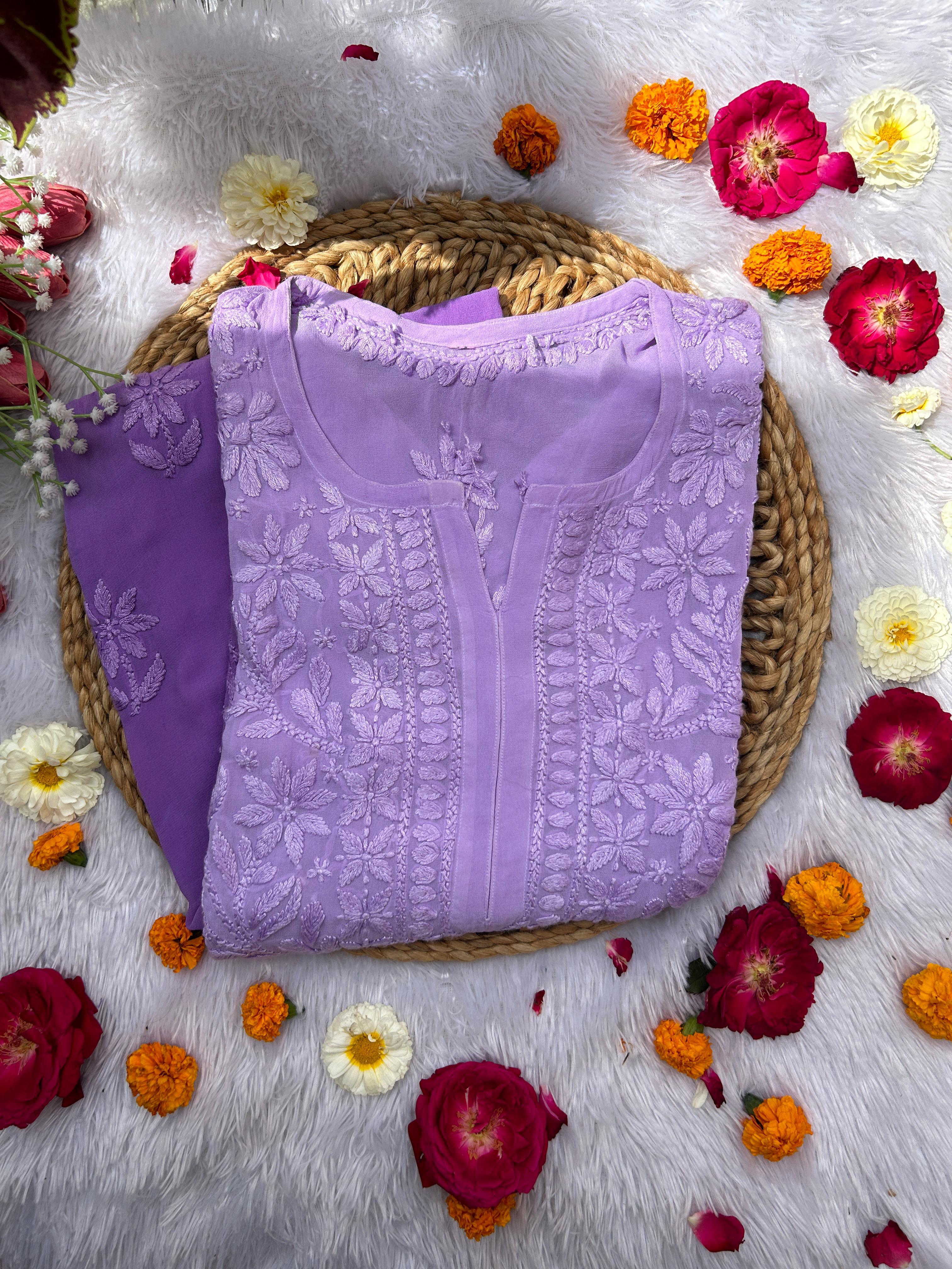 Inaya Purple Viscose Georgette Kurta
