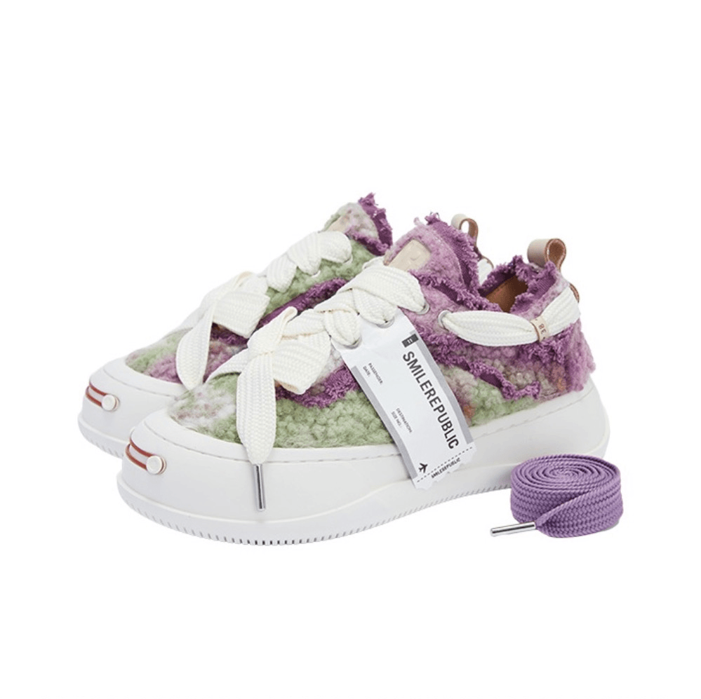 Purple Green Woolen Low Top SB Sneaker