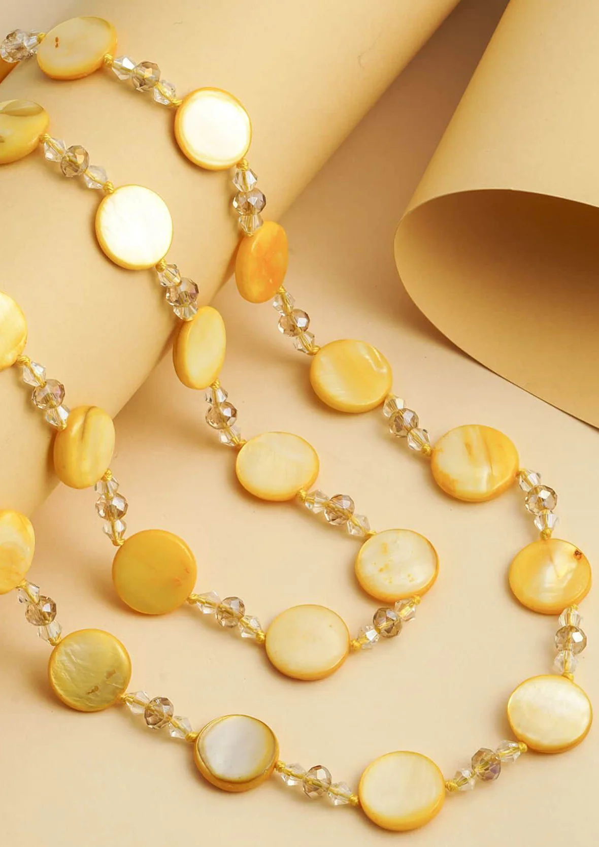 Shell Pearl & Glass Beaded Necklace