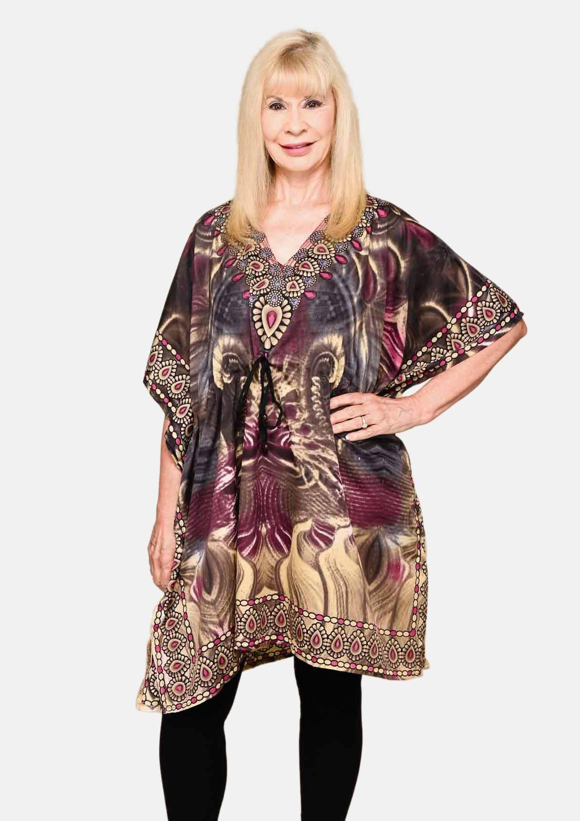 Paisley Print Kaftan With Pockets