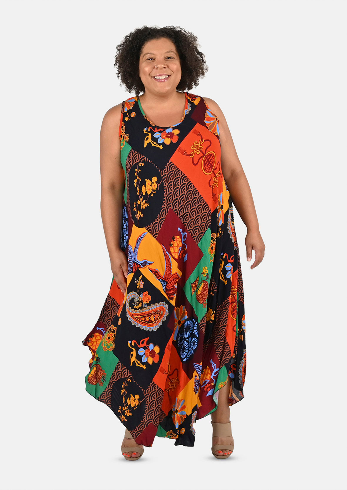 Sleeveless Maxi Umbrella Dress