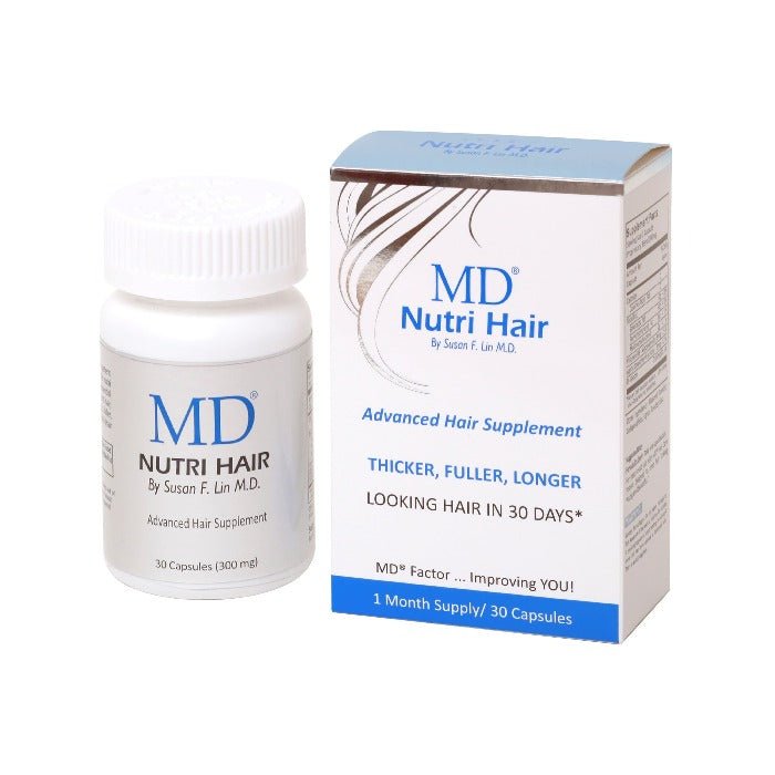 MD® Nutri Hair Growth Supplement - Minimizes Hair Shedding, Thinning and Breakage  - 30 Capsules