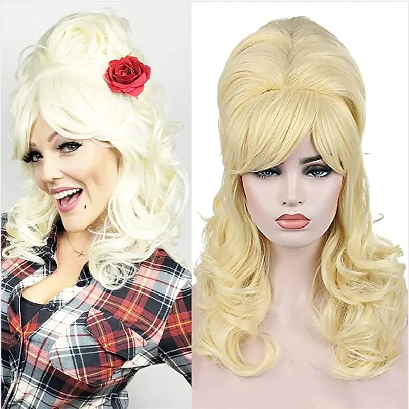 Queen Bianca Blonde Beehive Wig With Bangs