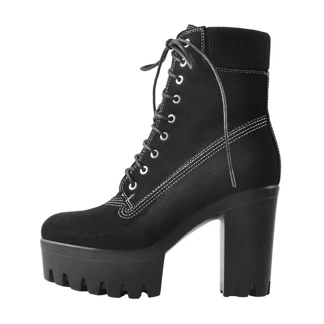 Dora Jar Lace Up Platform Booties