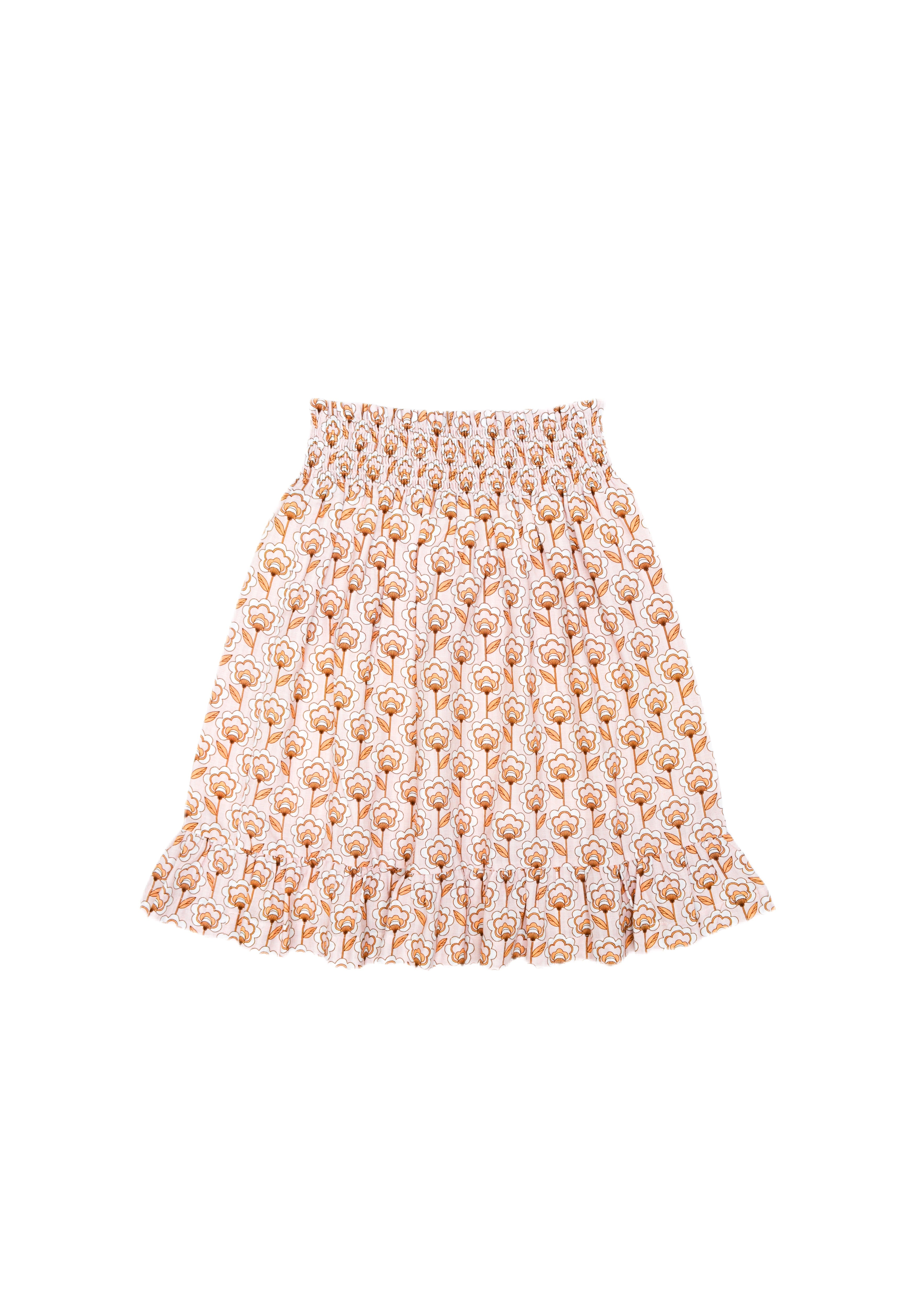 Girls Skirt, Ada Pink Cotton Flowers