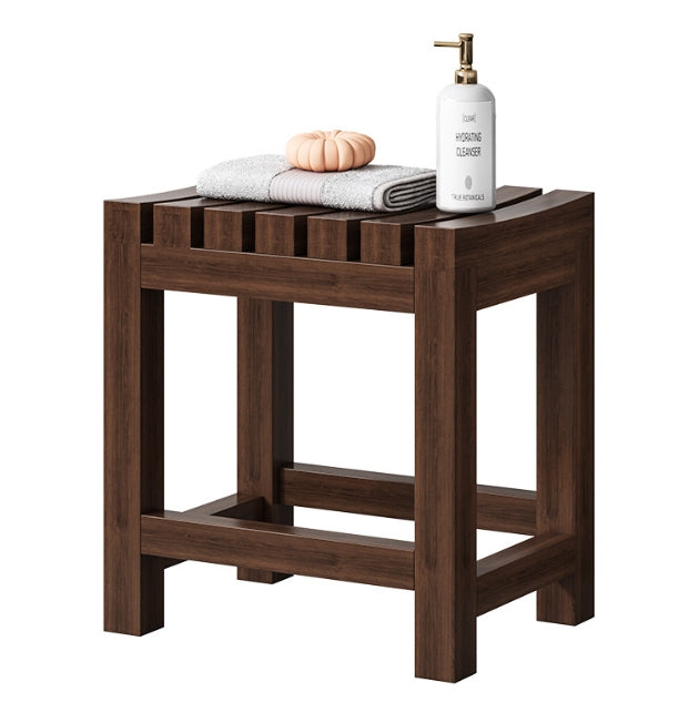 Solid Wood Shower Benches for Inside Shower, Gray Shower Stool for Shaving Legs with Shelf, 30X25X30cm