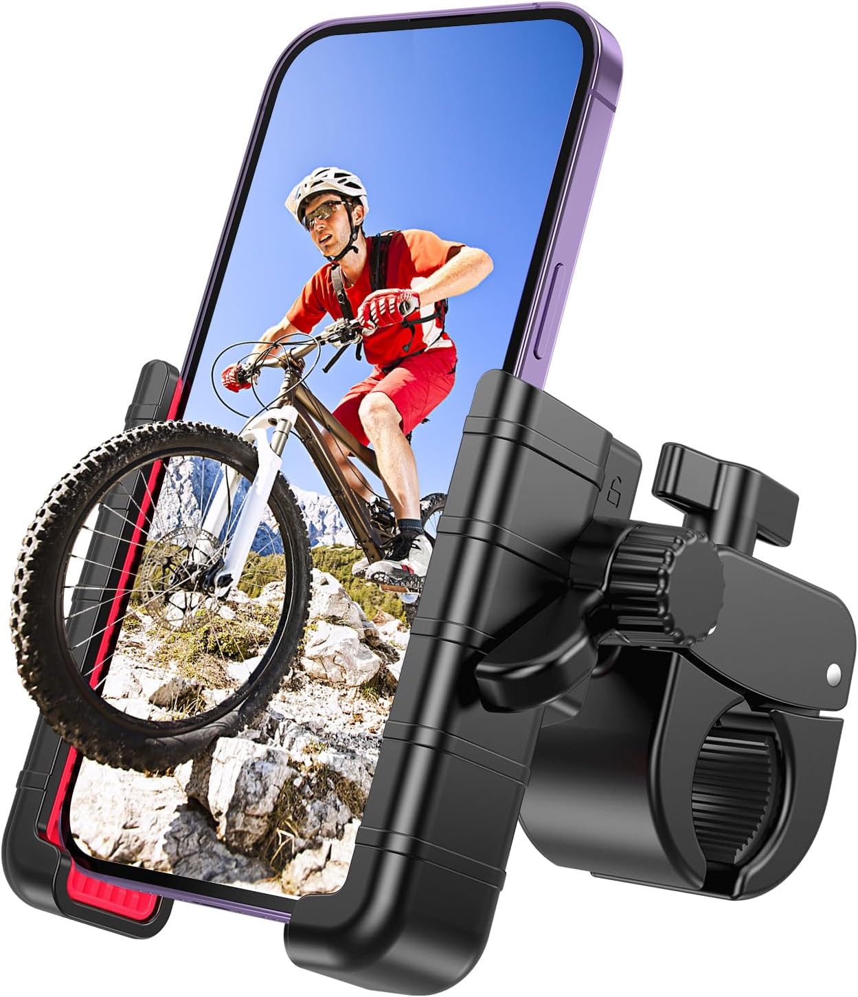 Bike Phone Mount Holder, [Camera Friendly] Motorcycle Phone Mount for Electric Scooter, Mountain, Dirt Bike and Motorcycle