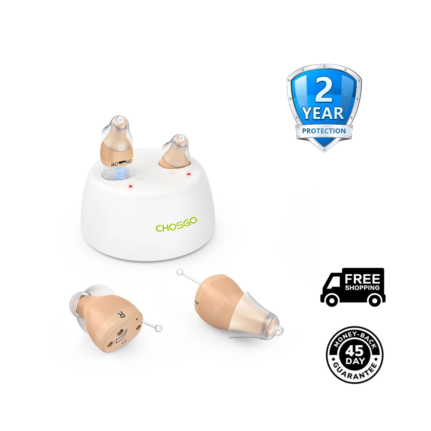 K19R Rechargeable CIC Hearing Aids with 2-Year Protection Plan