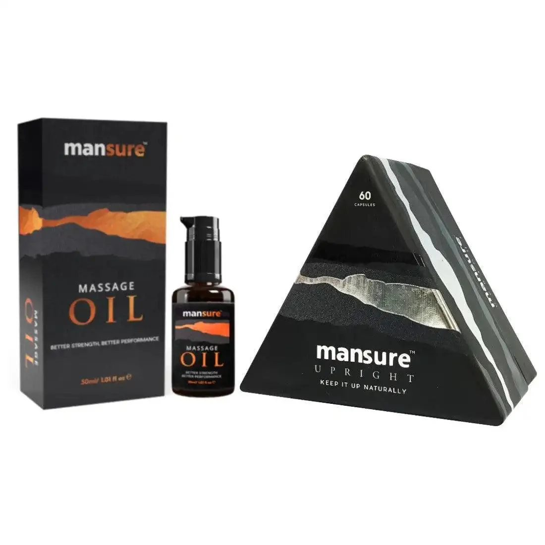 ManSure Combo - Massage Oil and UPRIGHT Capsules For Men
