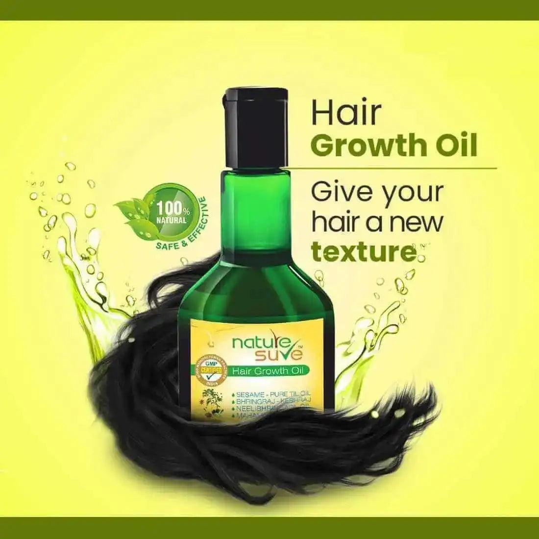 Nature Sure Hair Growth Oil For Natural Hair Darkening, Hair Fall, Hair Loss, Dandruff and Split-Ends - 110ml