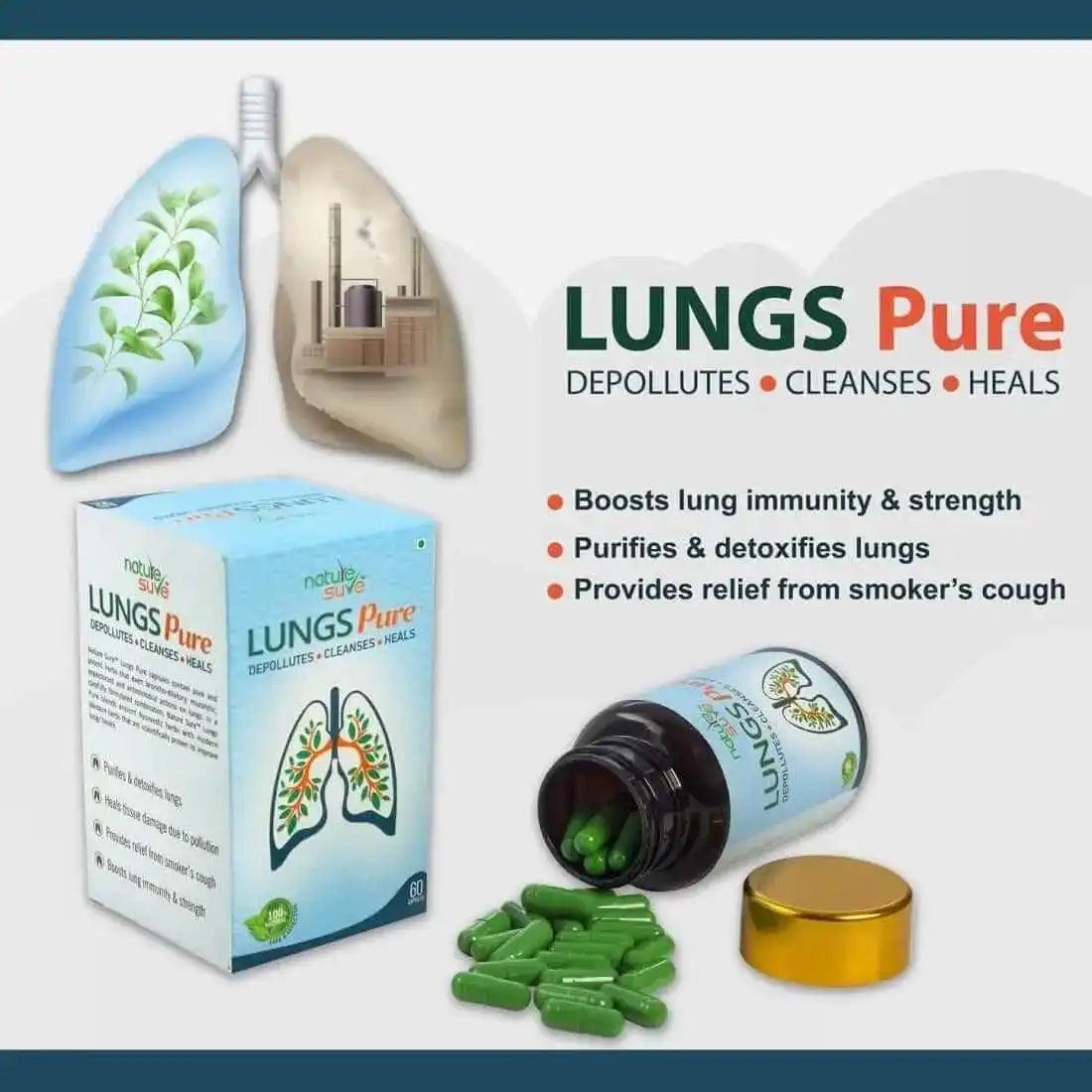 Nature Sure Lungs Pure for Respiratory Wellness - 60 Capsules