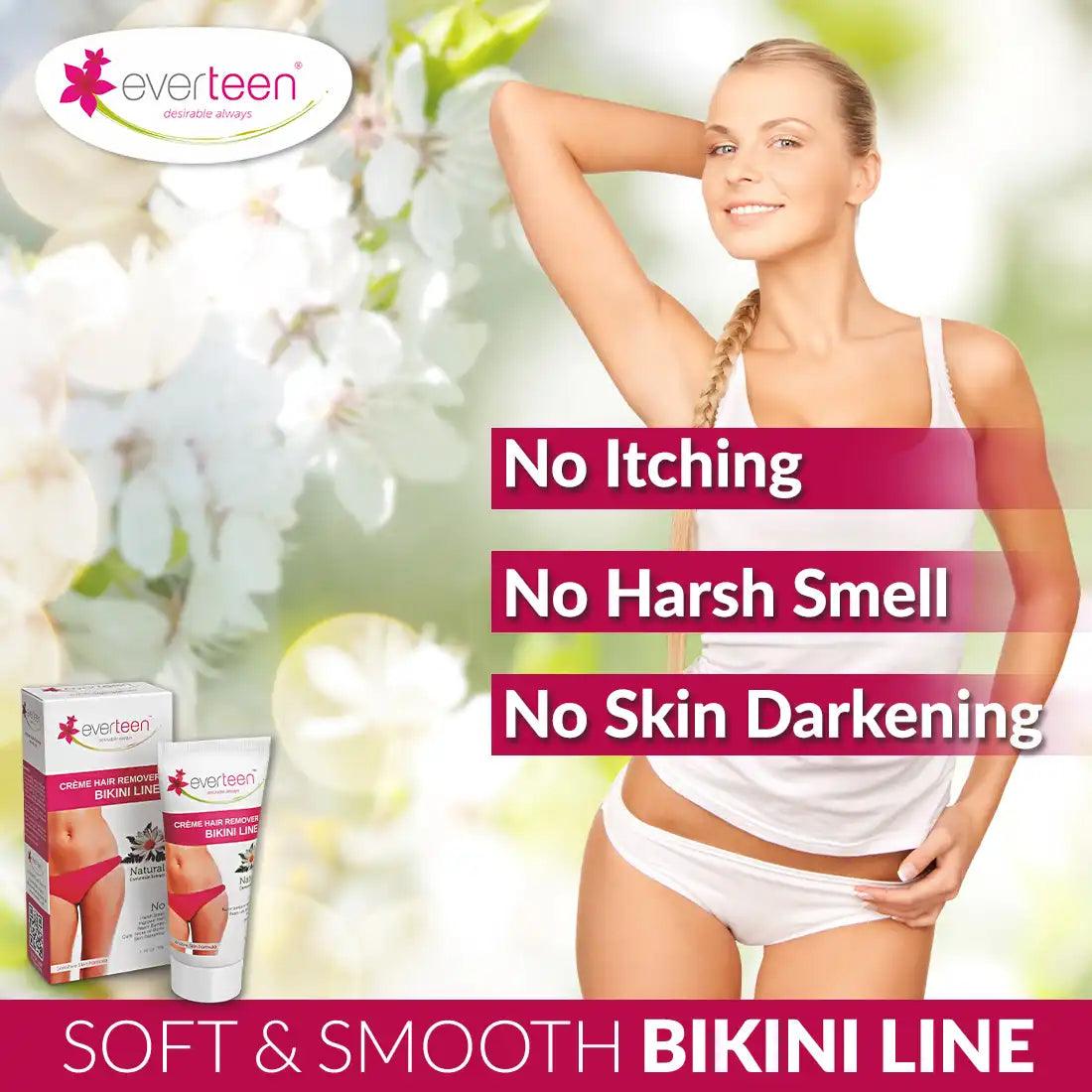 everteen Natural Hair Remover Creme for Bikini Line and Underarms in Women