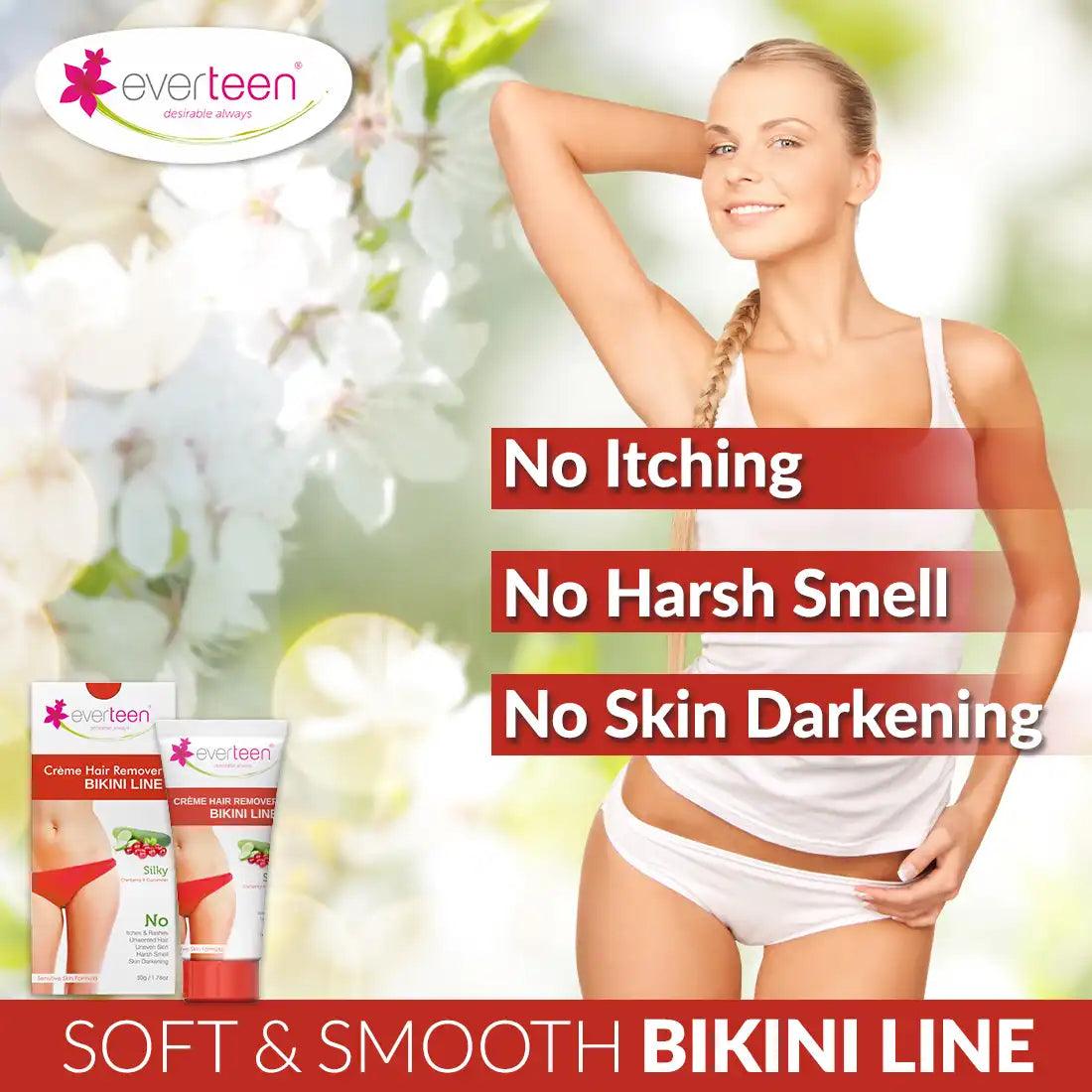 everteen Hair Remover Creme for Bikini Line and Underarms - Silky (50 g)