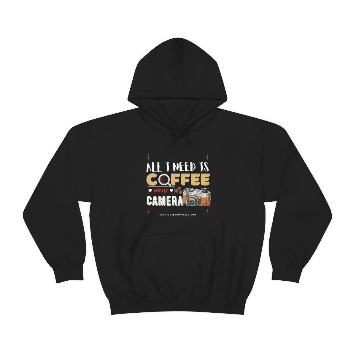 Unisex Heavy Blend™ Camera and Coffee Hooded Sweatshirt