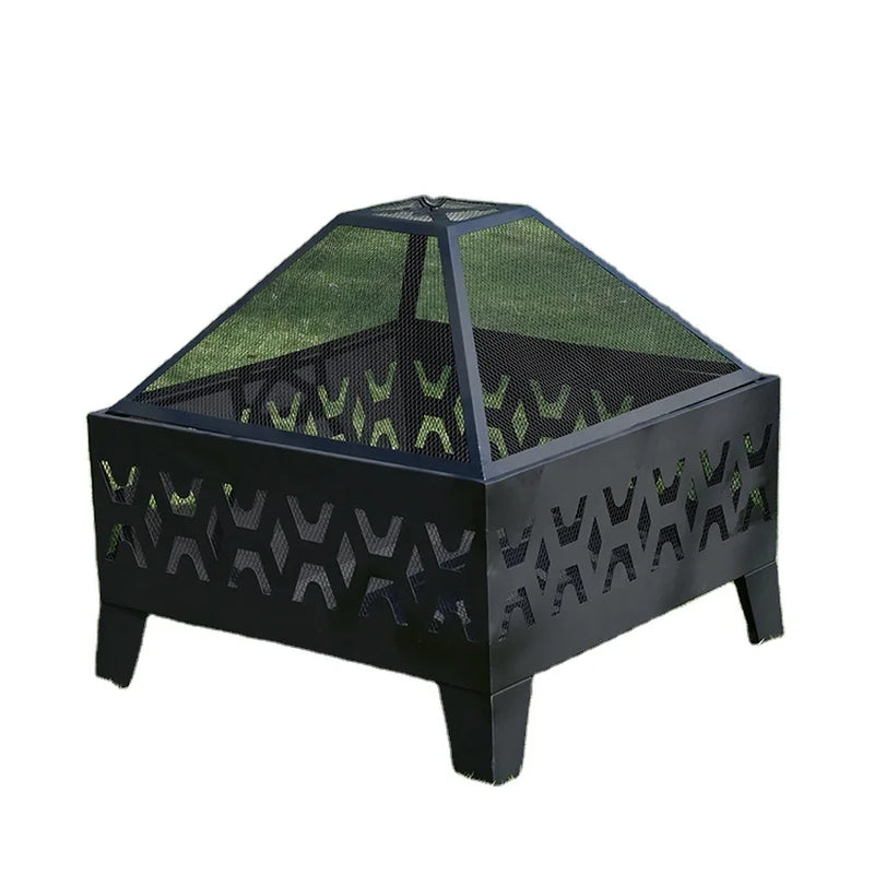 Factory Customized 3 in 1 Steel Large Backyard Patio Garden Wood Charcoal Burning Fire Pit Table Outdoor Bbq Grill