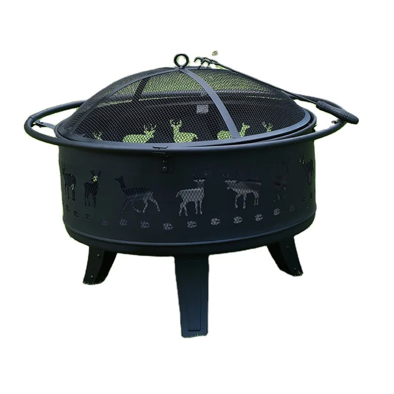 Factory OEM Outdoor Bonfire Circular KD Steel Camping Fire Pit Wood Burning Fire Pit