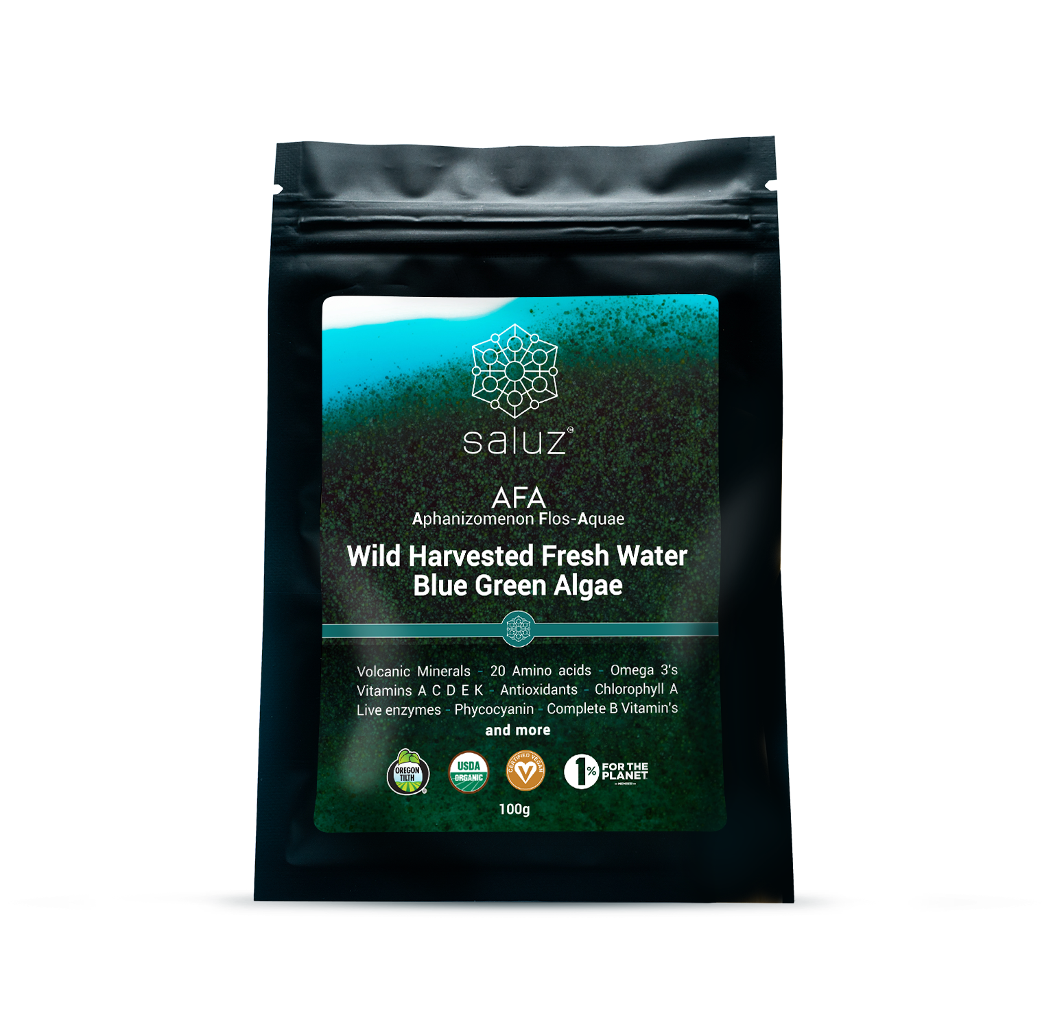 AFA Wild Harvested Blue Green Algae Tablets 500mg. 120ct.  Saluz™