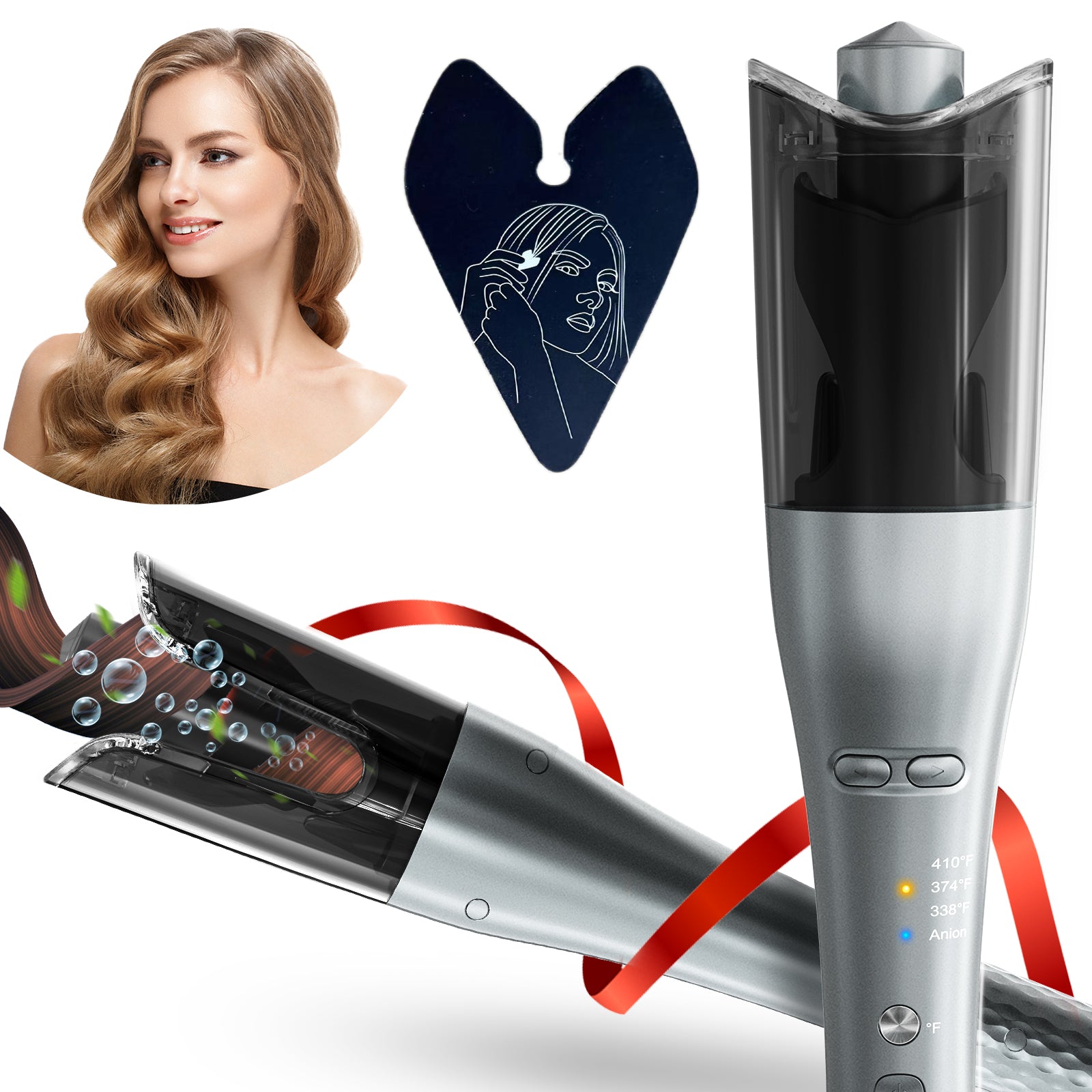 ASPIRON® 2024 Upgraded Automatic Curling Iron PCA003, Rotating Curling Iron with Anion to Protect Hair