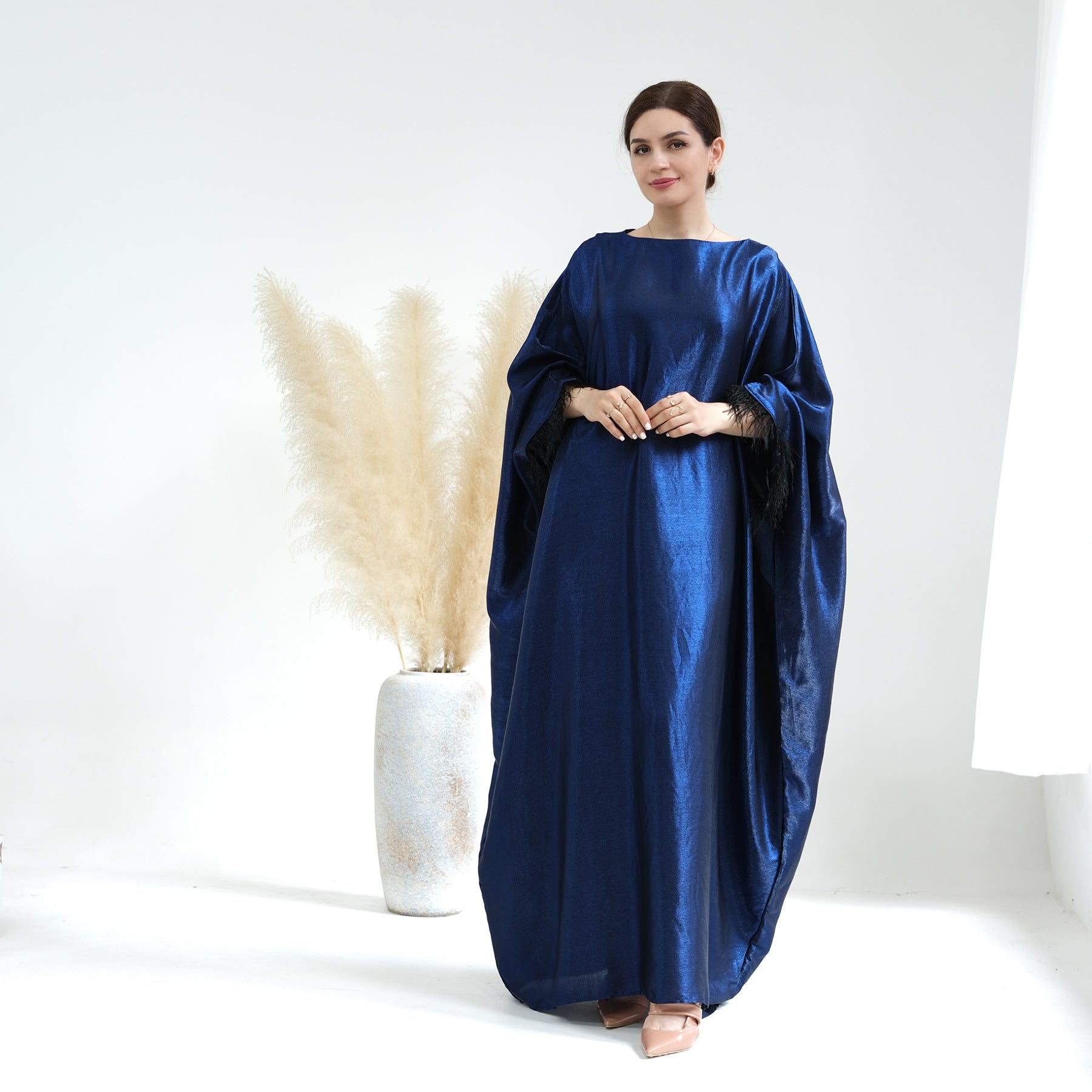 Feather Batwing Adjustable Abaya