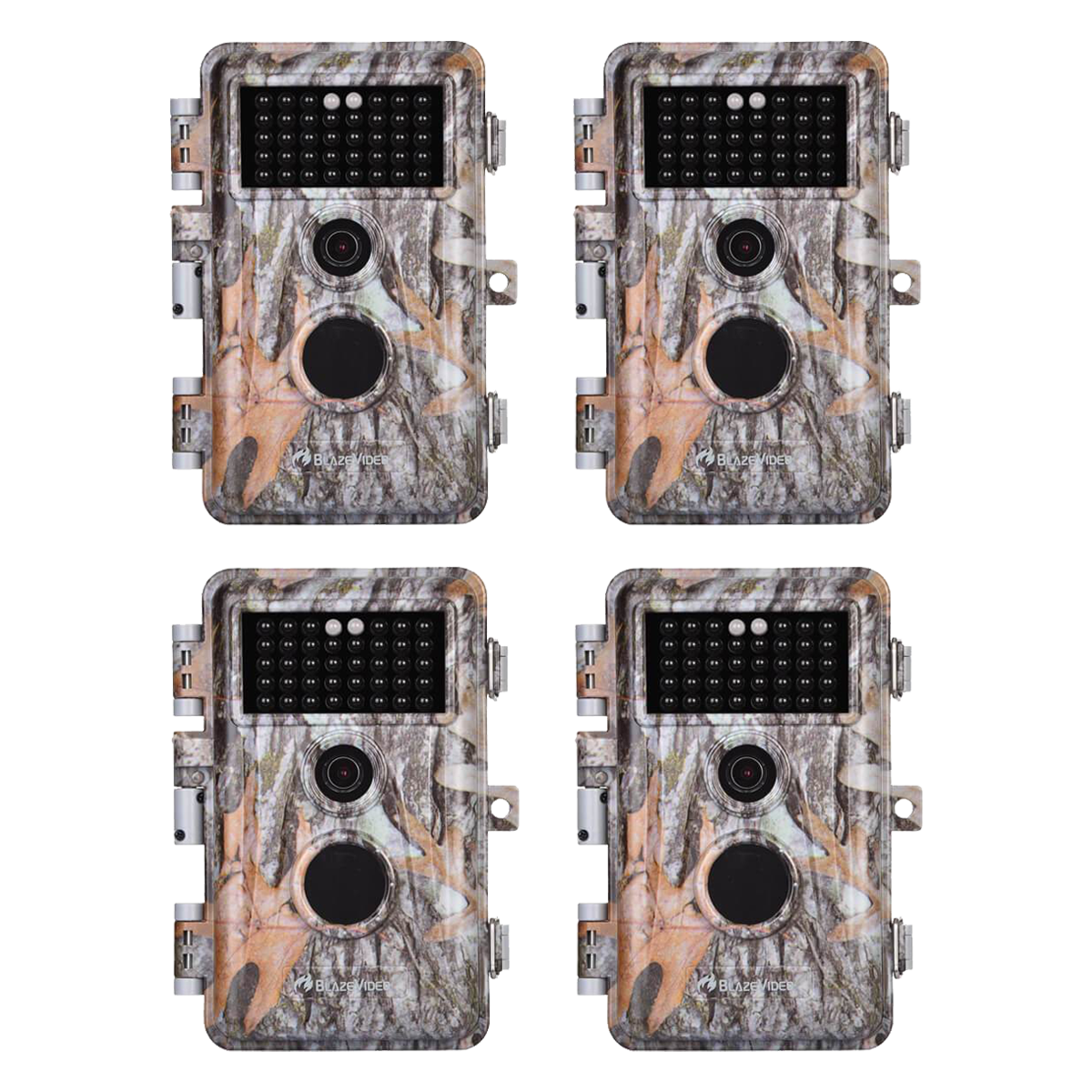 4-Pack Game & Deer Trail Cameras 24MP HD 1296P H.264 MP4/MOV Video No Glow Night Vision Waterproof Motion Activated Photo and Video Model | A252