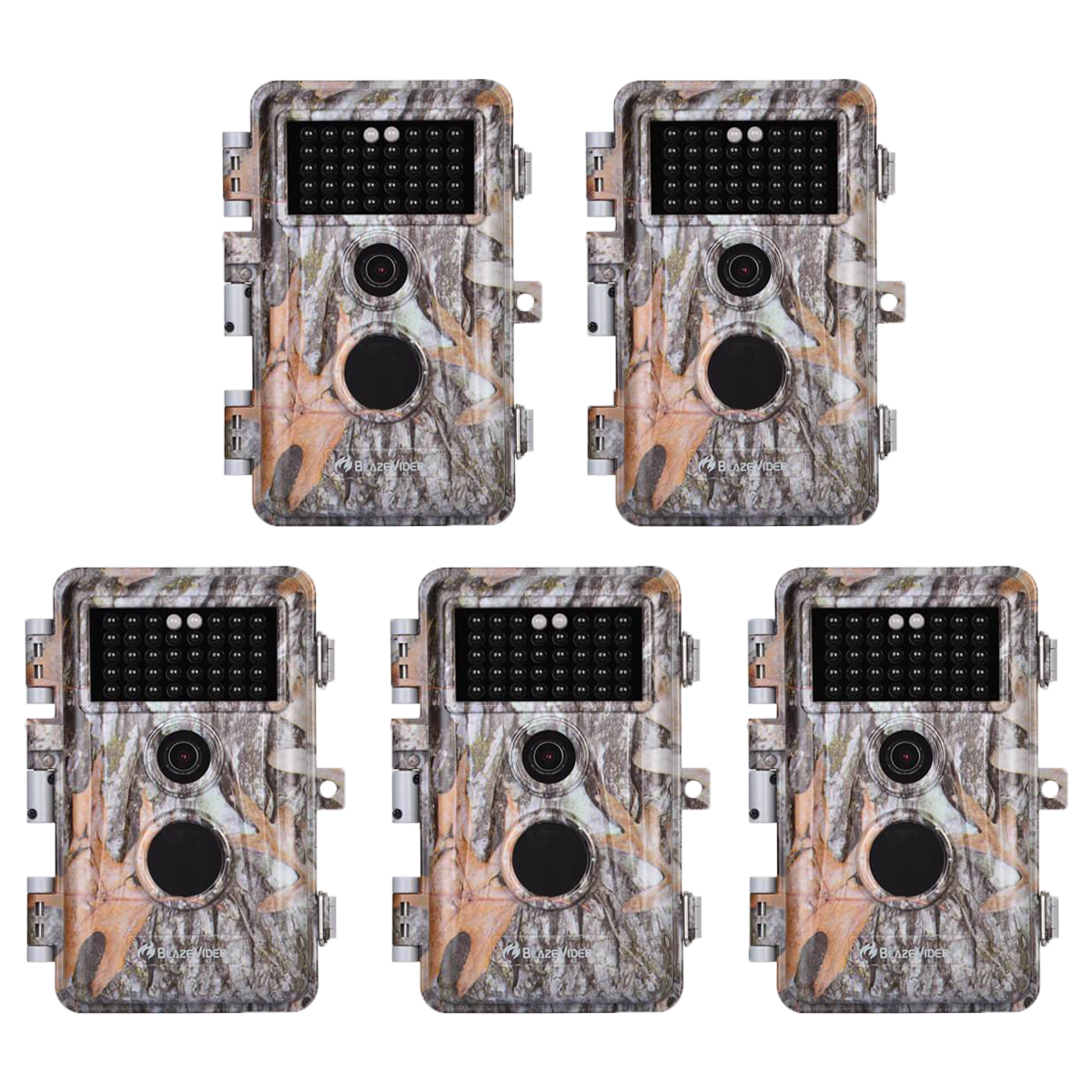 5-Pack Game Trail Deer Cameras Wildlife Cams 24MP Photo 1296P Video No Glow Night Vision Waterproof Motion Activated Photo and Video Model | A252