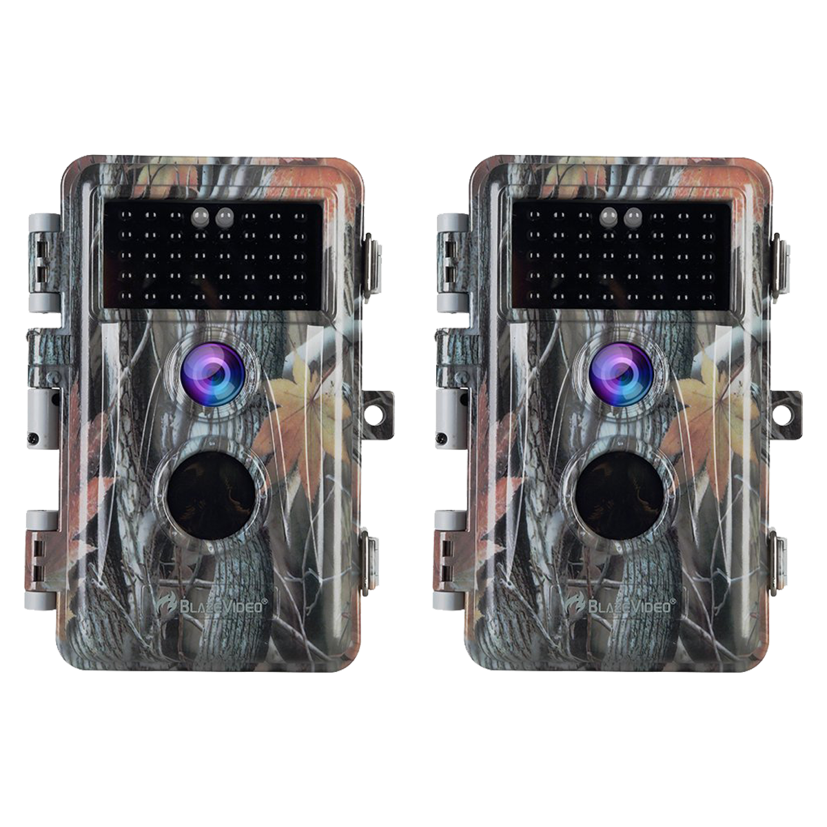 2-Pack Game & Deer Trail Cameras 24MP Photo 1296P HD Video with Night Vision Motion Activated Waterproof No Glow 丨A252