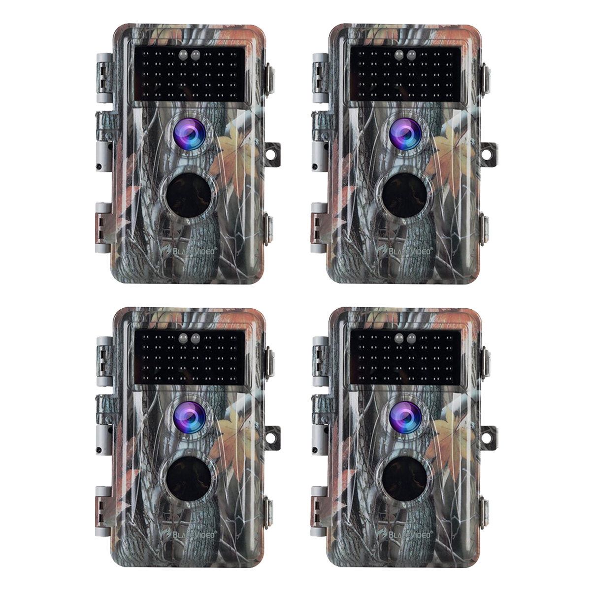 4-Pack Trail Game Cams for Wildlife Deer Hunting24MP 1296P H.264 Video No Flash Night Vision Motion Activated Waterproof 丨A252