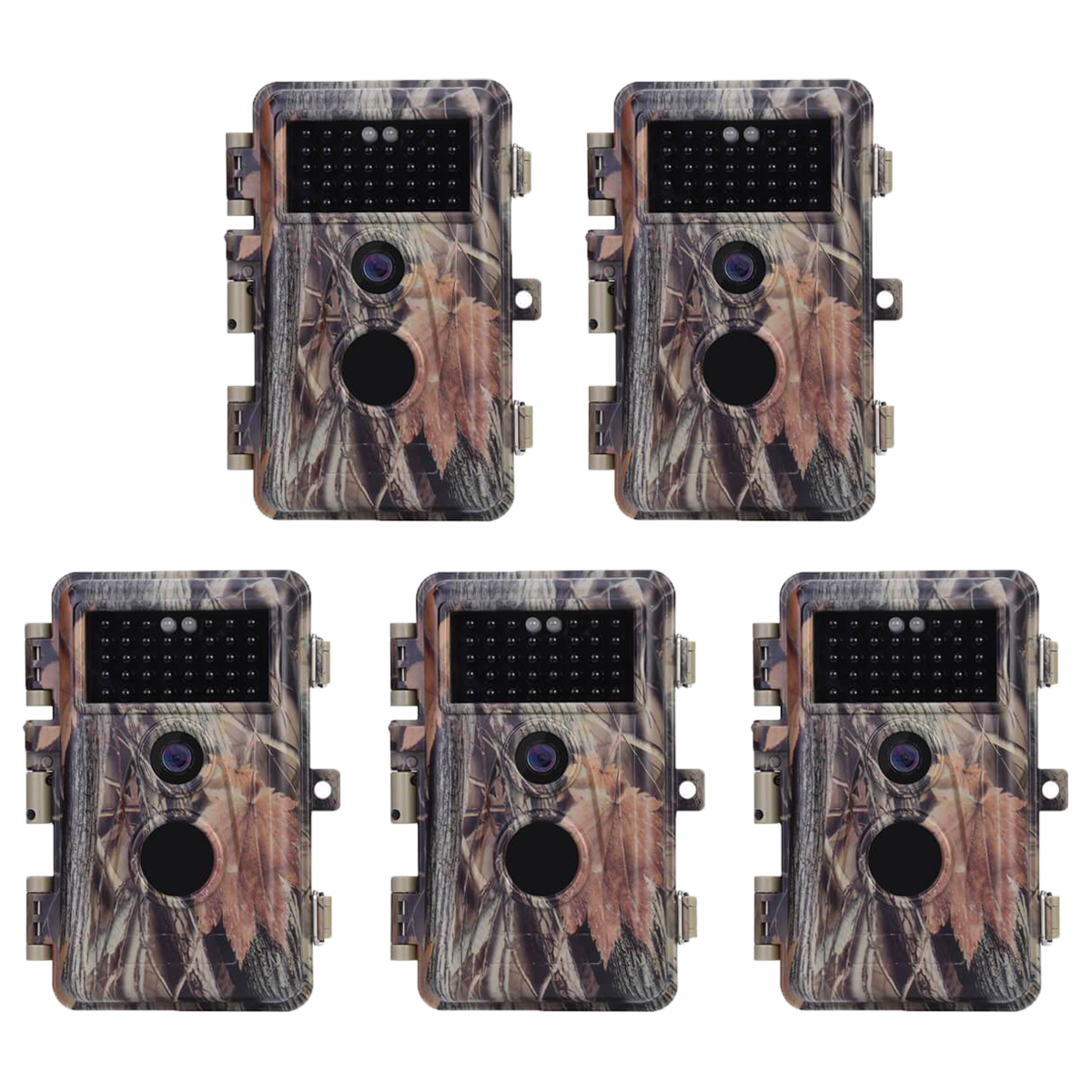 5-Pack Night Vision Game Trail Deer Cams No Flash 24MP H.264 1296P Waterproof Motion Activated Night Vision Waterproof Photo & Video Model | A252