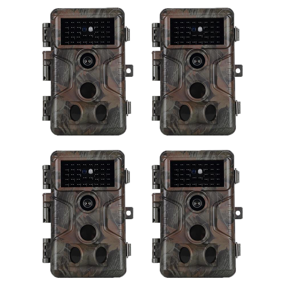 4-Pack Game Trail Deer Cameras  24MP Photo 1296P Video with 100ft Night Vision Motion Activated 0.1S Trigger Speed Waterproof No Glow | A323