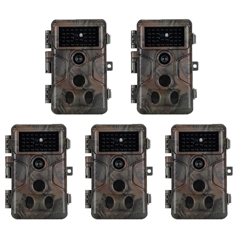 5-Pack Game Trail Deer Cameras 24MP Photo 1296P Video with 100ft Night Vision Motion Activated 0.1S Trigger Speed Waterproof No Glow | A323