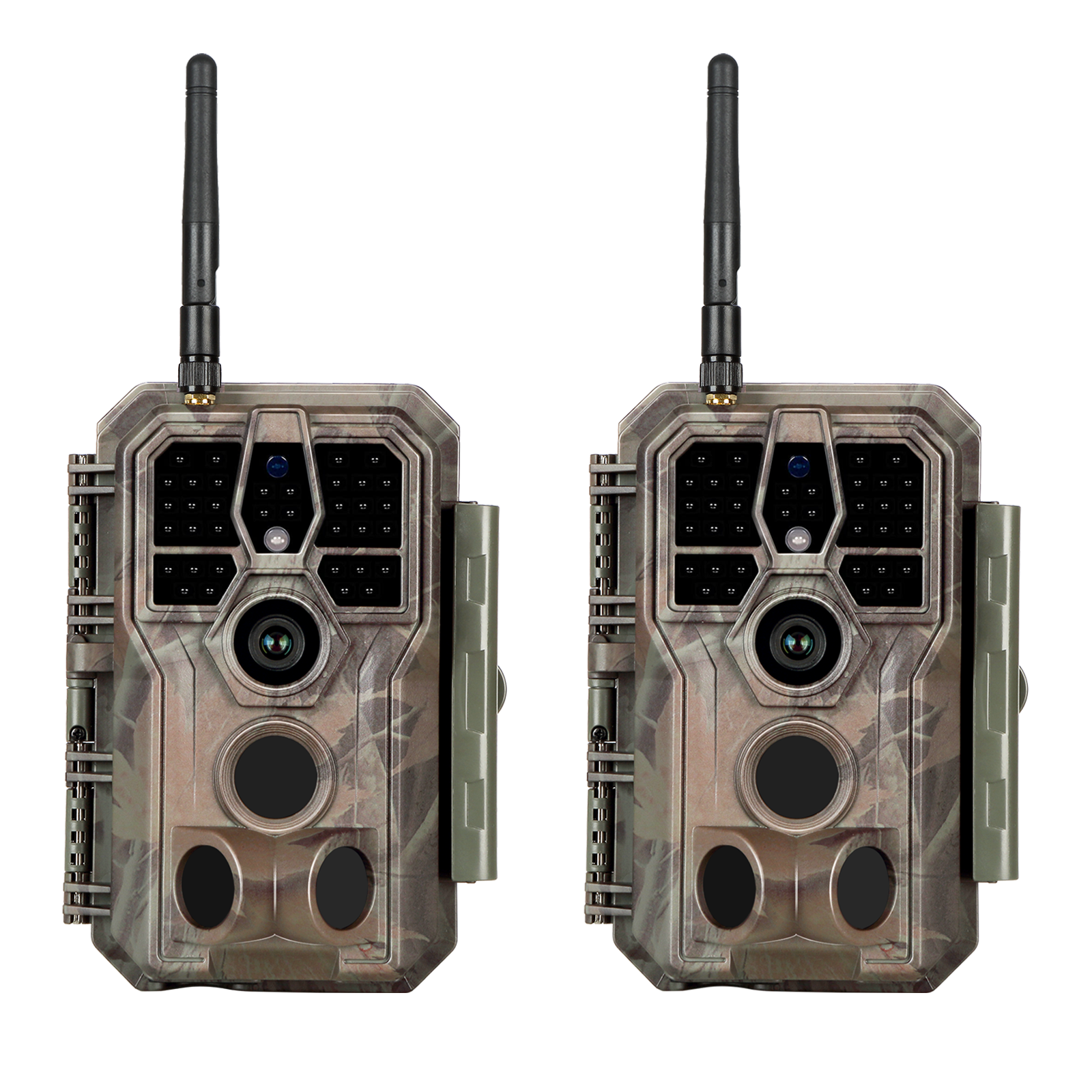 2-Pack Bluetooth Wireless WIFI Game & Trail Cameras for Wildlife Hunting & Home or Backyard Security Night Vision Motion Activated Waterproof | A280W Brown