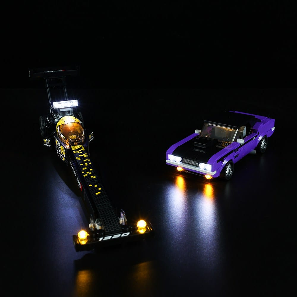 LEGO Mopar Dodge SRT Top Fuel Dragster and 1970 Dodge Challenger T/A #76904 Light Kit