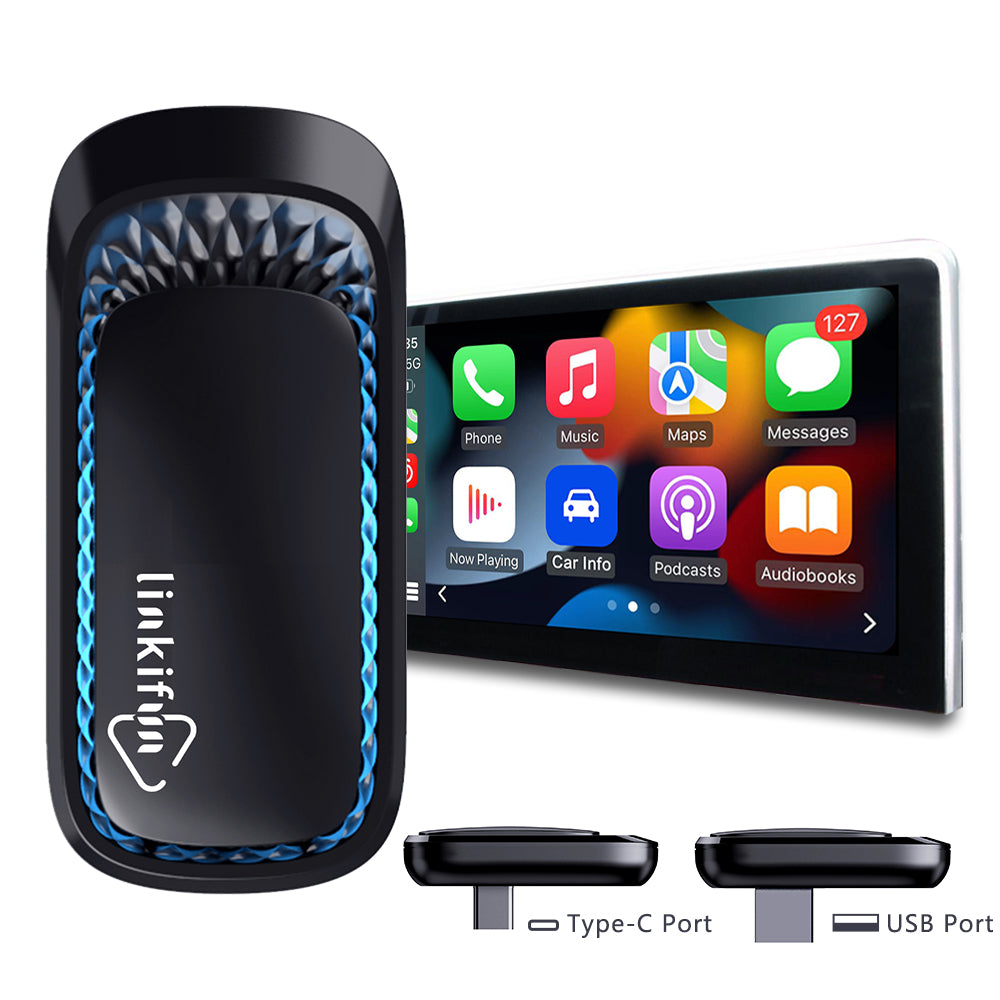 Linkifun RGB Mini Wireless Carplay/Android Auto Adapter with Ambient Lighting