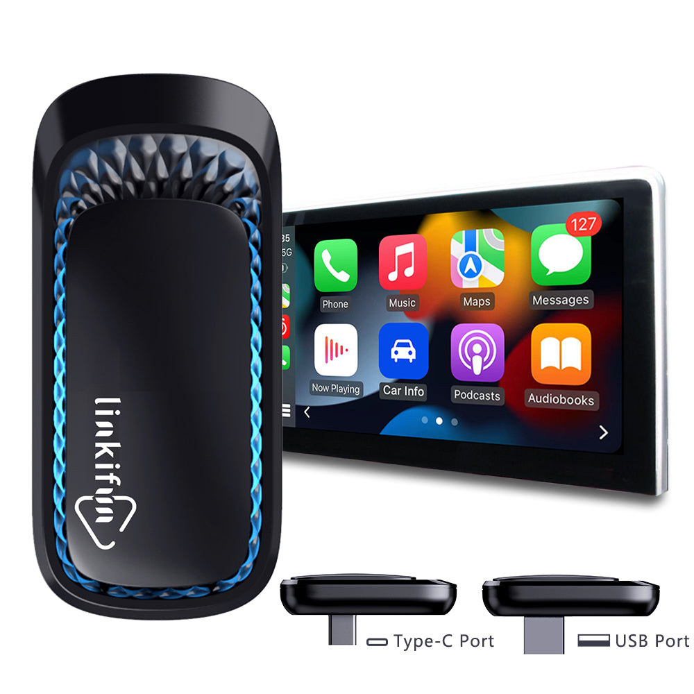 Linkifun RGB Mini Wireless Carplay Adapter with Ambient Lighting