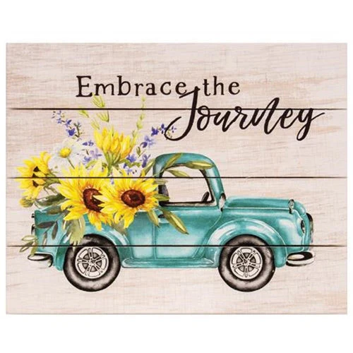 Embrace the Journey Vintage Truck Pallet Art