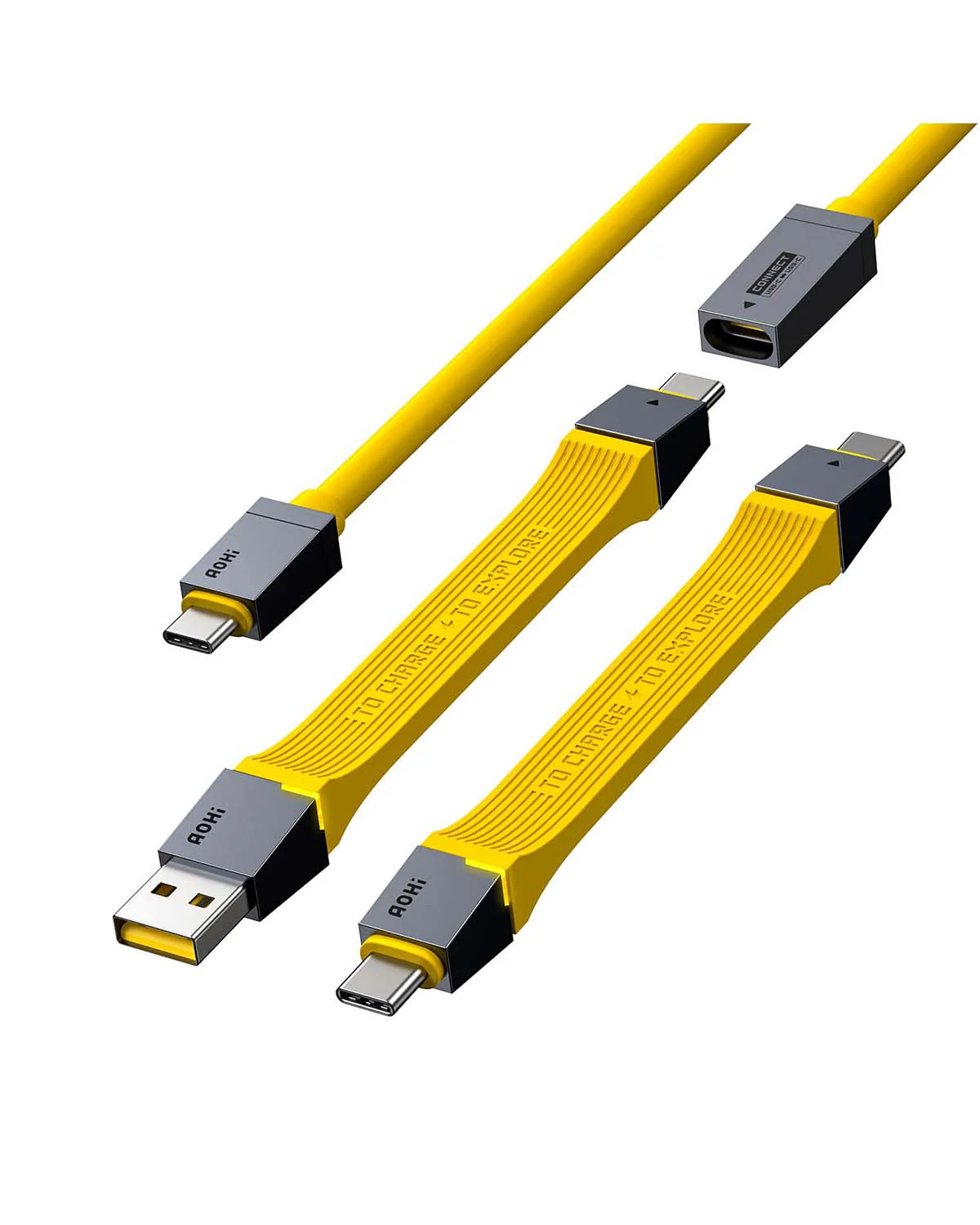 AOHI The Future 4-In-1 Splicable USB4 PD 3.1 Racing Cable Set (40Gbps/ 240W/ 8K)